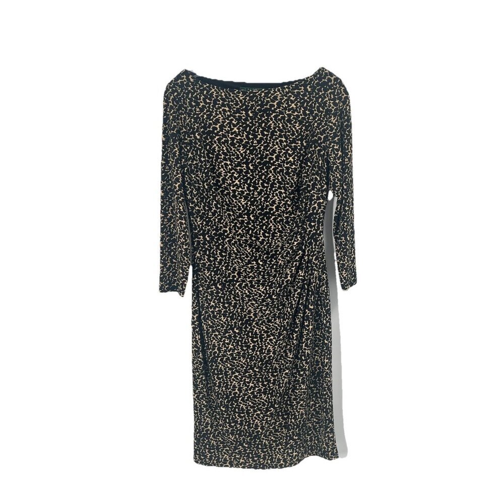 Lauren Ralph Lauren Animal Print Long Sleeve Dress Quiet Luxury Sz 8
